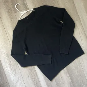 Nordstrom Cashmere Sweater crewneck long sleeve knit womens Black (large) class thumbnail 1
