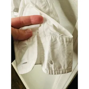MAJE White 100% Cotton Cropped Button Up Long Sleeve Collared Shirt Size 2 thumbnail 7