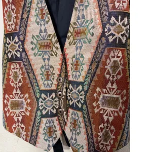 Vintage SLEK Tapestry Southwestern Geometric Print Vest Size M thumbnail 3