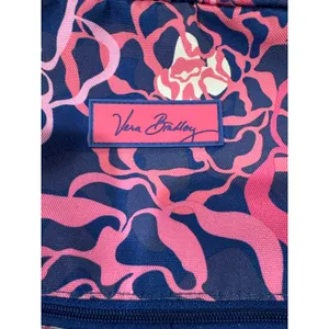 Vera Bradley Lighten Up Grand Backpack Pink Navy Floral Water Repellent Bag thumbnail 3