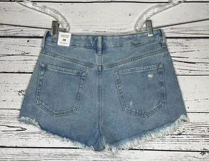 Pacsun NWT Size 28 Thomas Blue Denim Distressed High Rise Festival Jean Shorts thumbnail 3