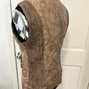 Montana Co Women’s Faux Leather Vest Brown Full Zip Vegan Western Bikercore Edgy thumbnail 6