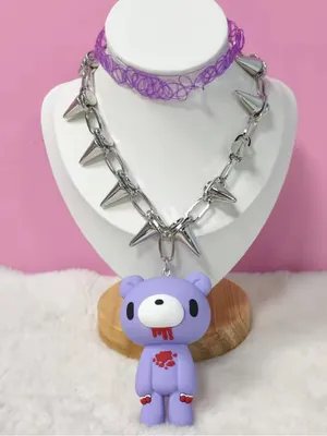 Purple Bear Pendant Spike Necklace for Kids thumbnail 1