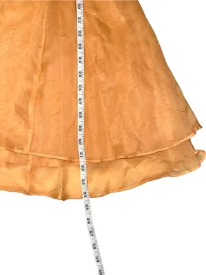 Abercrombie & Fitch Peach V-Neck Tiered Fit and Flare Mini Dress LARGE thumbnail 8
