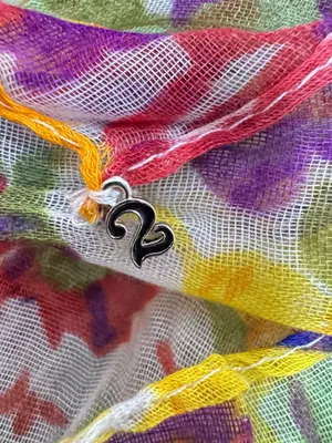 2 chic Floral Lightweight Multicolor Scarf - Blue Yellow Pink Green thumbnail 8
