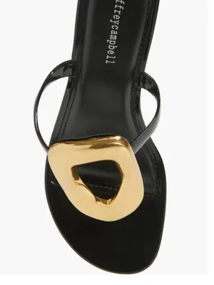 NEW Jeffrey Campbell Linq Up Slide Sandal Black Gold 9 thumbnail 5