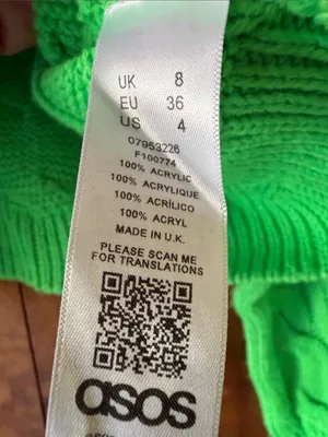 ASOS Neon Green Cable Knit Oversized Crewneck Sweater. Size 4 thumbnail 5