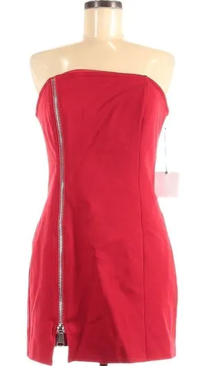 by the way. Red Strapless Dres Size M thumbnail 1