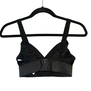TopShop Black Bralette Crop Top Size 2 Cutout Twist Front Stretch Minimalist‎ thumbnail 2