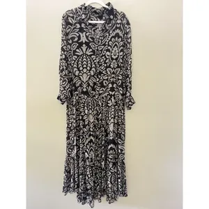 Karyn‎ Sep Dress Long Boho Maxi Sheer Long Sleeve Shirt Button Front Peasant M thumbnail 2