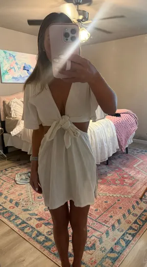 Urban daizy white cutout dress thumbnail 1