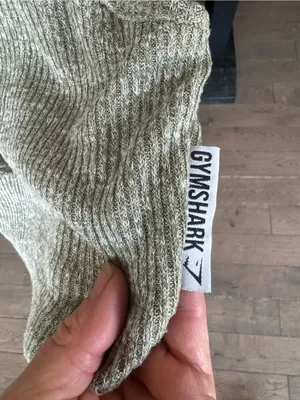 Gymshark Sleeveless Knit Drawstring Crop Tank Top - Olive Green thumbnail 3