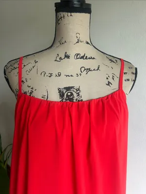 Alice + Olivia Red Orange Mini Slip Dress Size Medium thumbnail 4