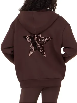 Forever 21 Sequin Star Brown Hooded Jacket and Pants Set thumbnail 3