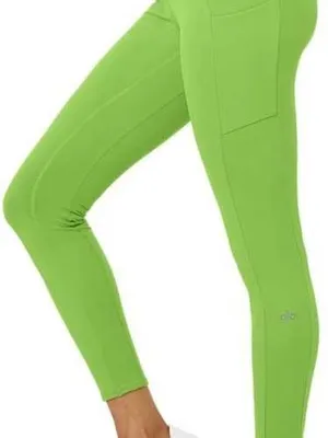 Alo Checkpoint 7/8 High Waist Leggings In Green Apple Size S! thumbnail 2