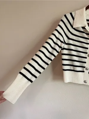 Veronica Beard Cheshire Cashmere Striped Cardigan Size S thumbnail 6