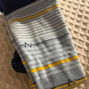 FIGS Ready When You Are a Gray, White & Yellow Striped Compression Socks thumbnail 5