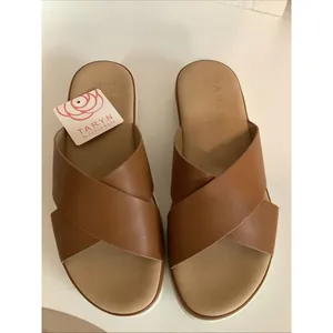 Taryn Rose Tayson Comfort By Design Wedge Sandals Tan Size 8.5 thumbnail 2
