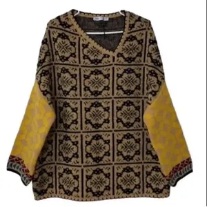 Zara Patchwork Brown/Yellow Wool Blend Oversized
Sweater(Size XS-S) thumbnail 3