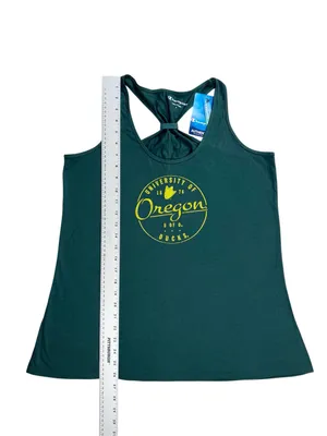 Champion University Of Oregon UO Ducks Green Logo Racerback Tank Top Size Large thumbnail 3