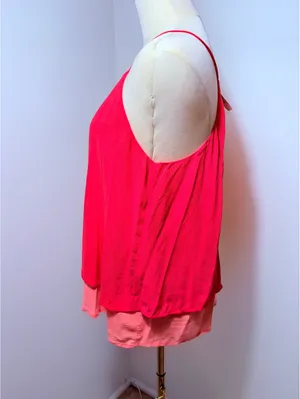 Ann Taylor LOFT Women's Two-Tone Sleeveless Spaghetti Strap Top Size M thumbnail 3