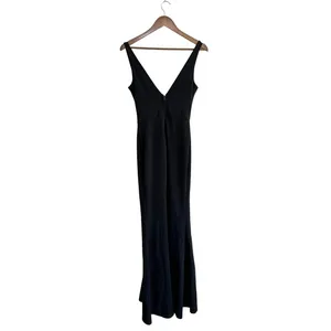 City Studio Black Formal Dress V-Neck Rhinestone Trim Maxi Gown Dramatic‎ Chic thumbnail 6