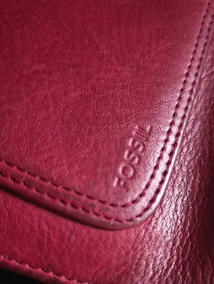 Vintage Red Leather Fossil trifold wallet thumbnail 7