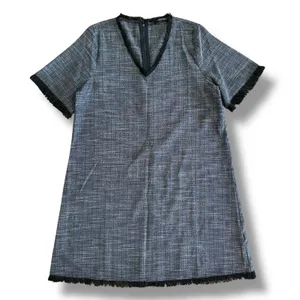 Doe & Rae Tweed‎ Shift Dress Black Gray L NWT Workwear Parisian Chic Capsule thumbnail 1