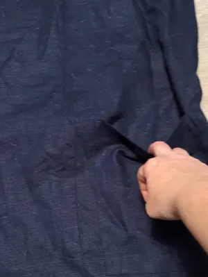 Banana Republic Navy Blue Linen Dress With Pockets Size Small thumbnail 4