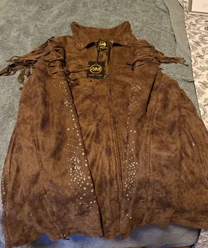 ameri mode suede fridge leather jacket Brown thumbnail 1