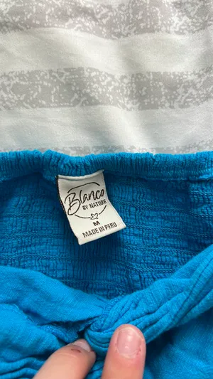Blanco by nature blue strapless top Size M thumbnail 2