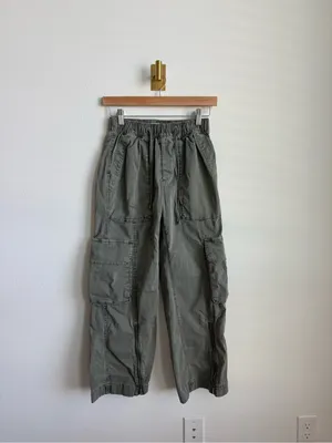 Abercrombie Baggy Cargo Pull On Pants Olive Green XXS Short thumbnail 6