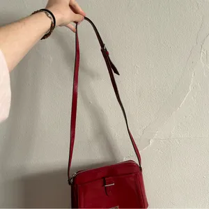Vintage Lauren Ralph Lauren Cow Leather Red Shoulder Bag Y2K Country Western thumbnail 8