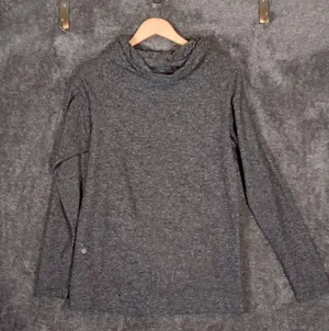 Lululemon Warm Your Core Long Sleeve Womens Heather Gray Mock Neck thumbnail 3