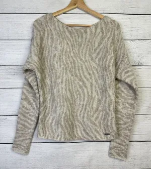 ABERCROMBIE & FITCH Zebra‎ Print Sweater Women Size Small Animal Scoop Neck thumbnail 1