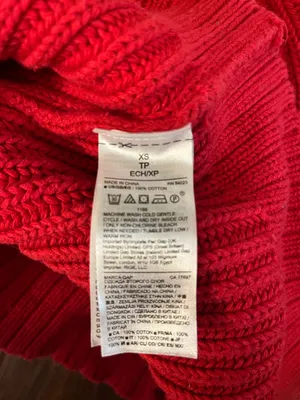 GAP Red Mock Neck Chunky Knit Sweater thumbnail 4