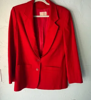 Vintage Pendleton Red Wool Blazer Jacket Womens Size‎ S Single Button USA Made thumbnail 1