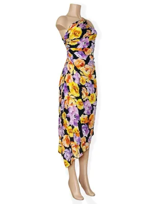GEISHA DESIGNS X ANTHROPOLOGIE Asymmetrical Hem Midi Dress, Purple, XS thumbnail 9