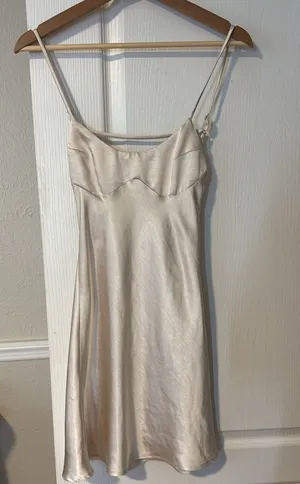 Princess Polly Champagne Silk Mini Dress Satin thumbnail 1