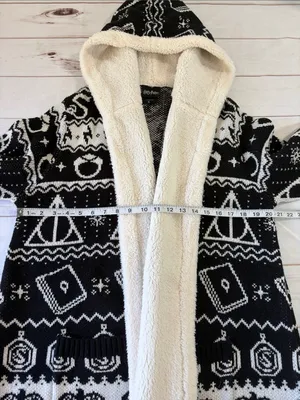 Harry Potter Fair Isle Open Cardigan Hooded Sweater thumbnail 7