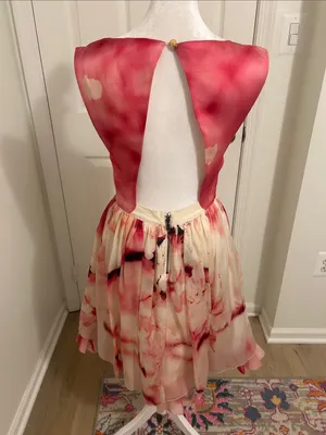 Alice + Olivia Catherine Pink Floral Party Dress In Cherry Blossom Mist Size 2 thumbnail 9