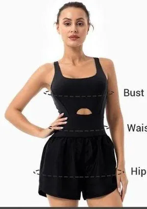 Womens New Wenlia Workout Romper Onesie with Padded Bras Sleeveless Romper thumbnail 4