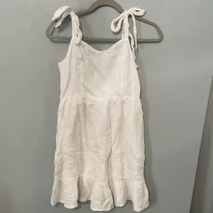Old Navy Womens Cami Dress White Cotton Gauze Tie Shoulder Smocked Medium thumbnail 3