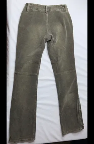 Y2K Cargo Corduroy Pants Green Size XXS thumbnail 4