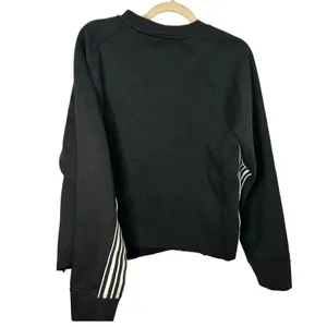 Avia Cropped Crewneck Sweatshirt Size XL 16-18 Black White Stripes Athleisure thumbnail 2
