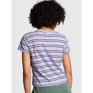 PINK Dreamer Cotton Tee Purple Cloud Stripe Size Medium thumbnail 2