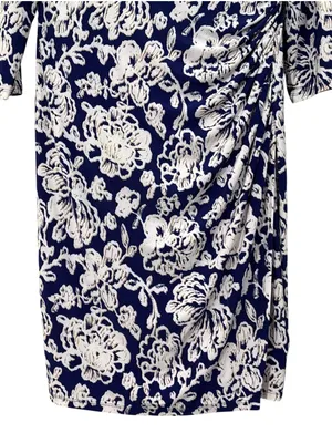 Lauren Ralph Lauren Blue White Floral Print Faux Wrap Dress Size 14 women’s thumbnail 5