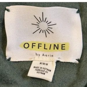 OFFLINE by Aerie Velour Zip Up Hoodie‎ Womens Medium Green Velvet Loungewear thumbnail 7