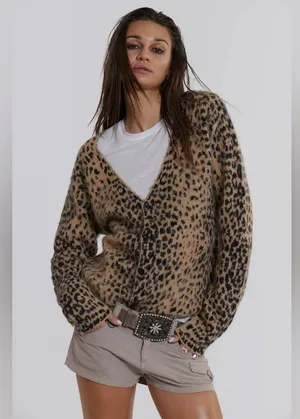 Jaded London Leopard Chuck Cardigan size Xs thumbnail 1