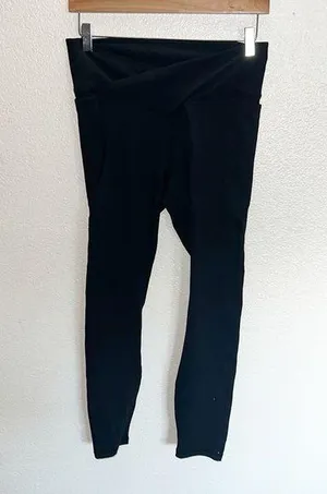 Fabletics Pure Luxe Black Crossover Full Length High Waisted Leggings thumbnail 1